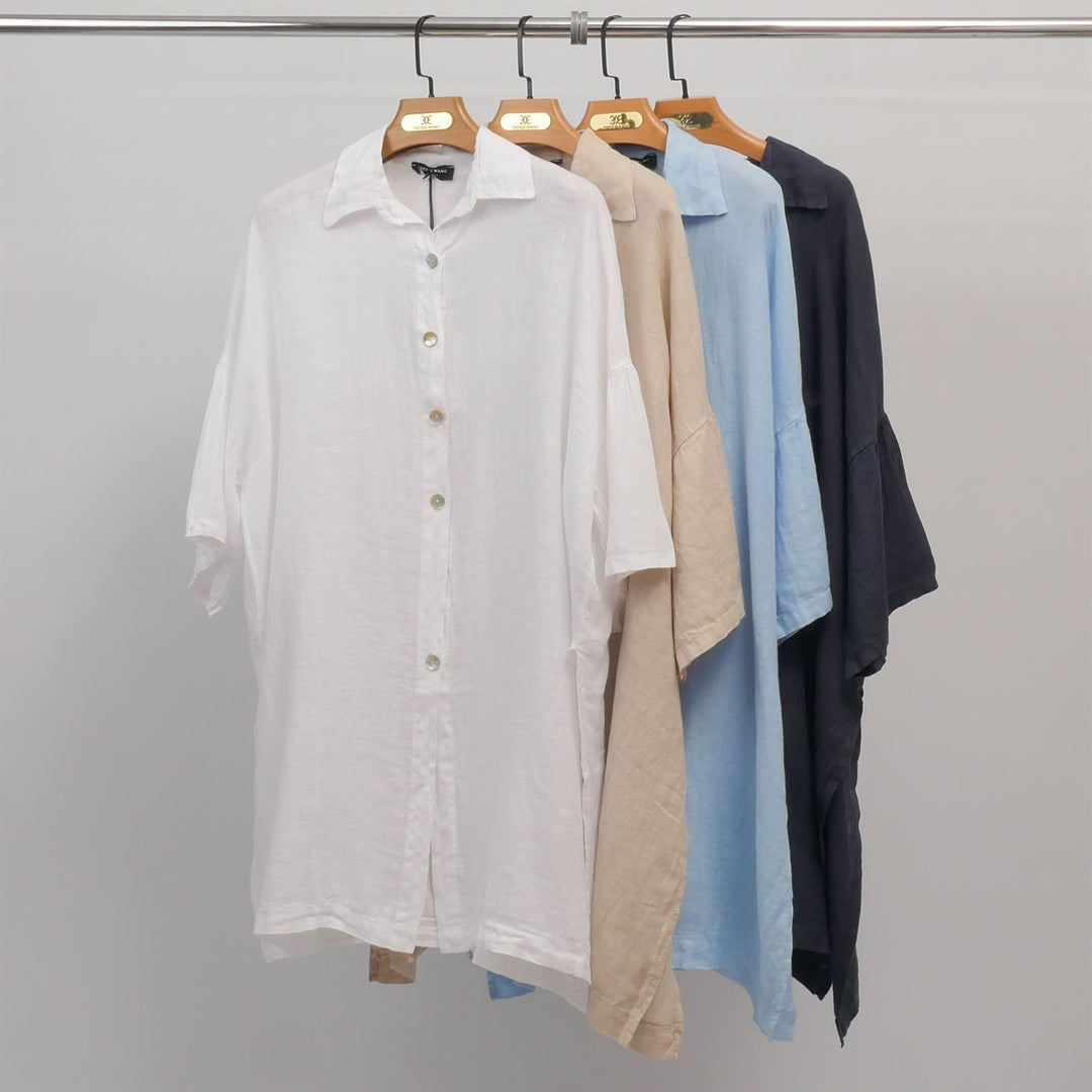 Long oversized linen shirt YX90769