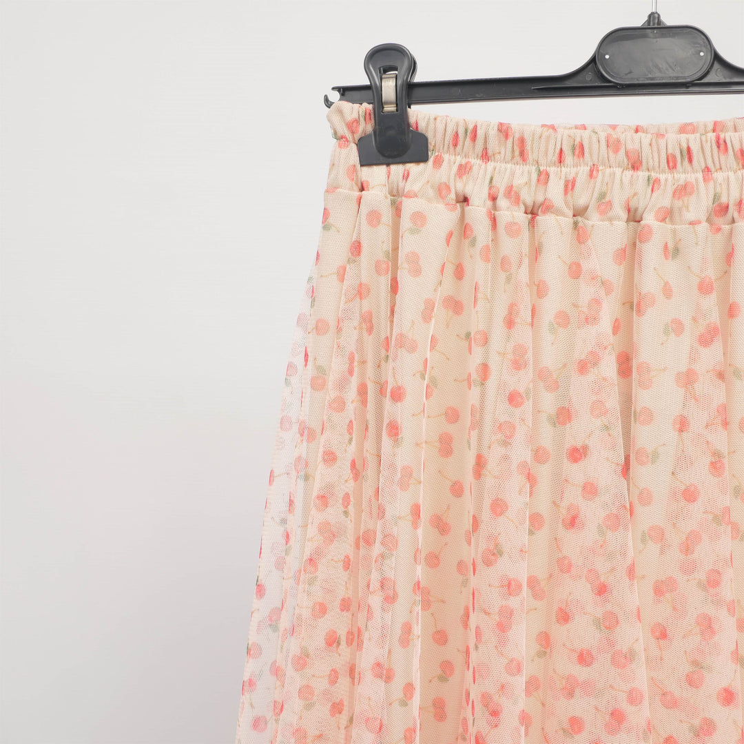 Cherry print tulle skirt CMT61015-4