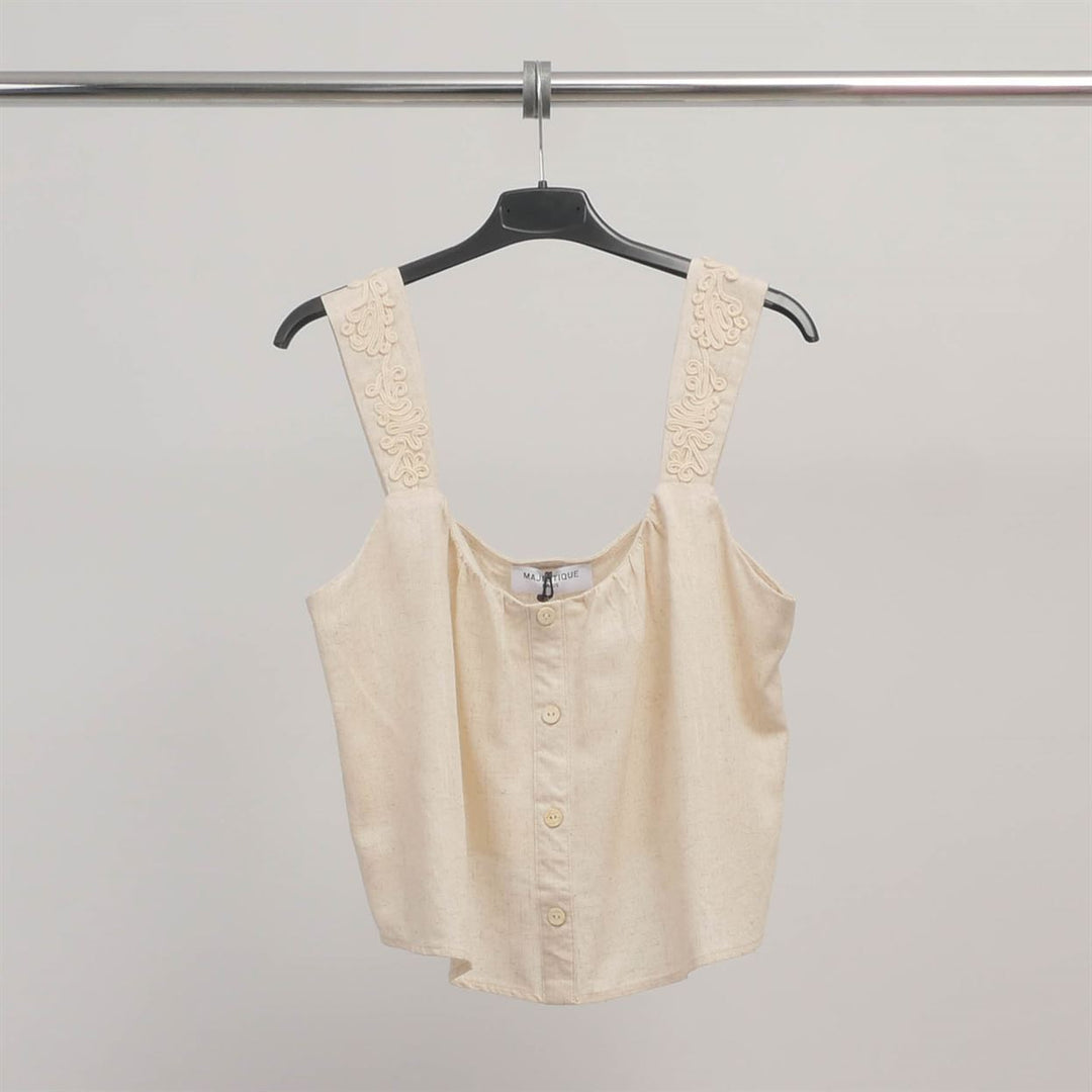 Crop top à bretelles brodées  PAG1990