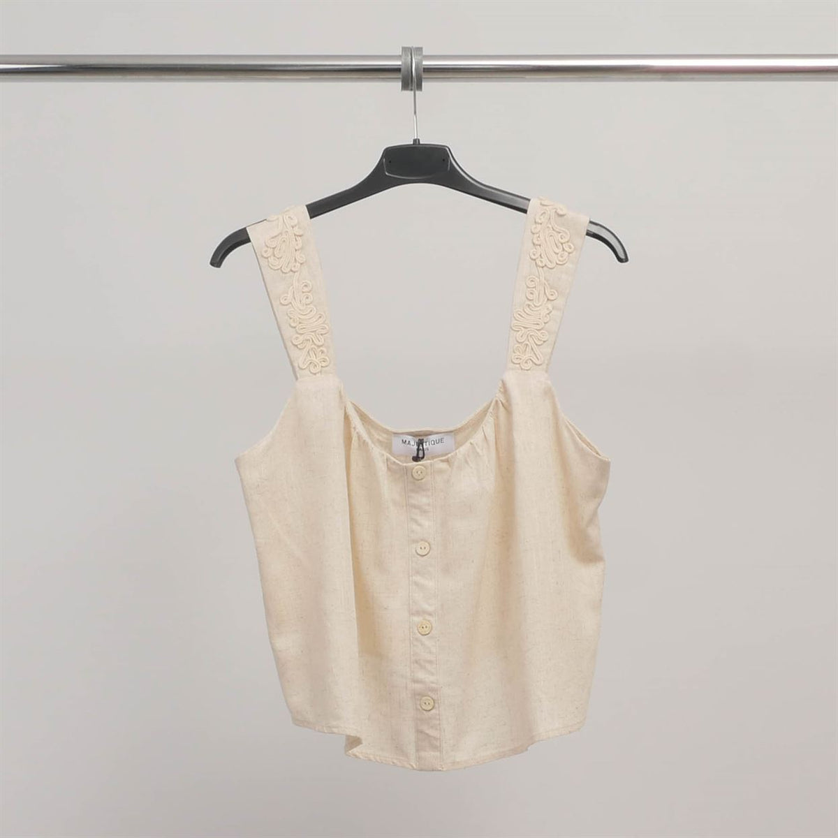 Pag1990 crop top with embroidered straps