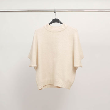 Pull col montant manches courtes en maille fine HY25101