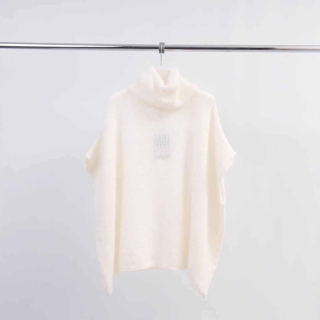 Oversized soft knit turtleneck poncho MCL23100
