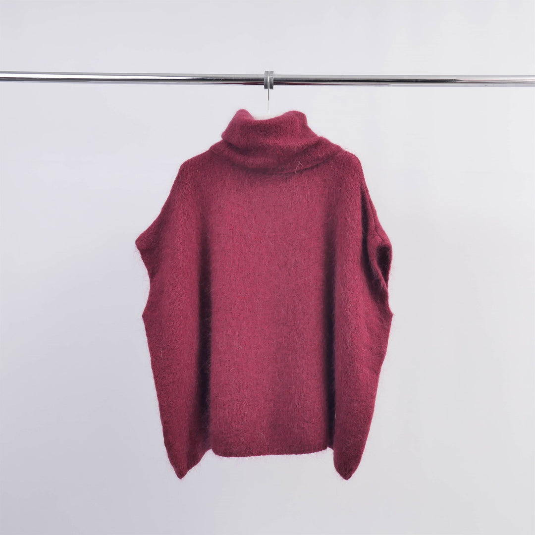 Oversized soft knit turtleneck poncho MCL23100