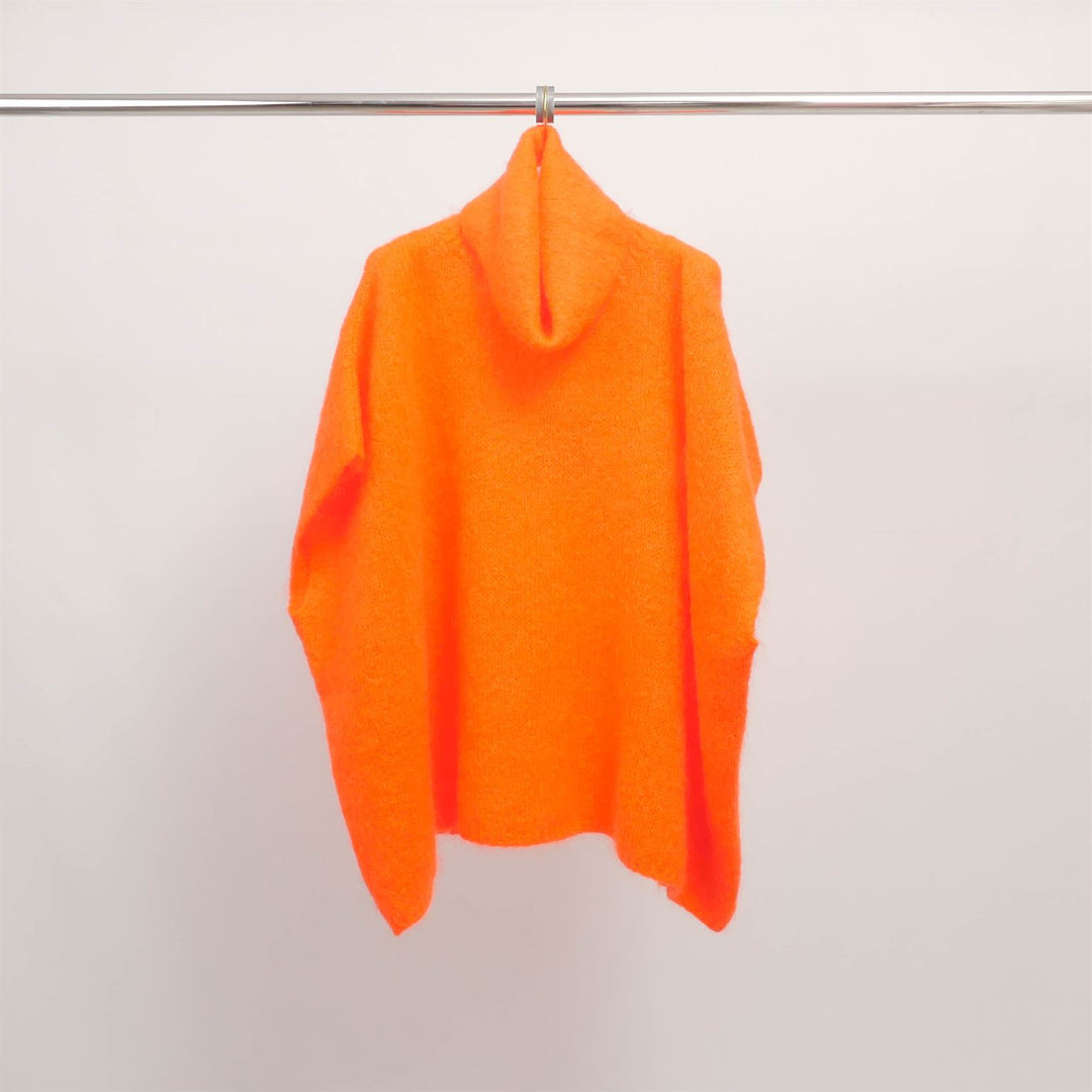 Oversized soft knit turtleneck poncho MCL23100