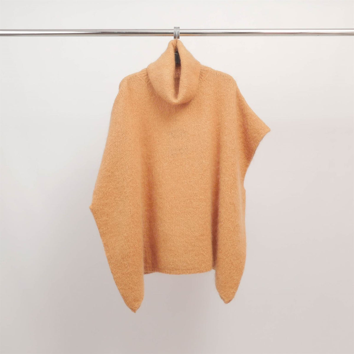 Oversized soft knit turtleneck poncho mcl23100
