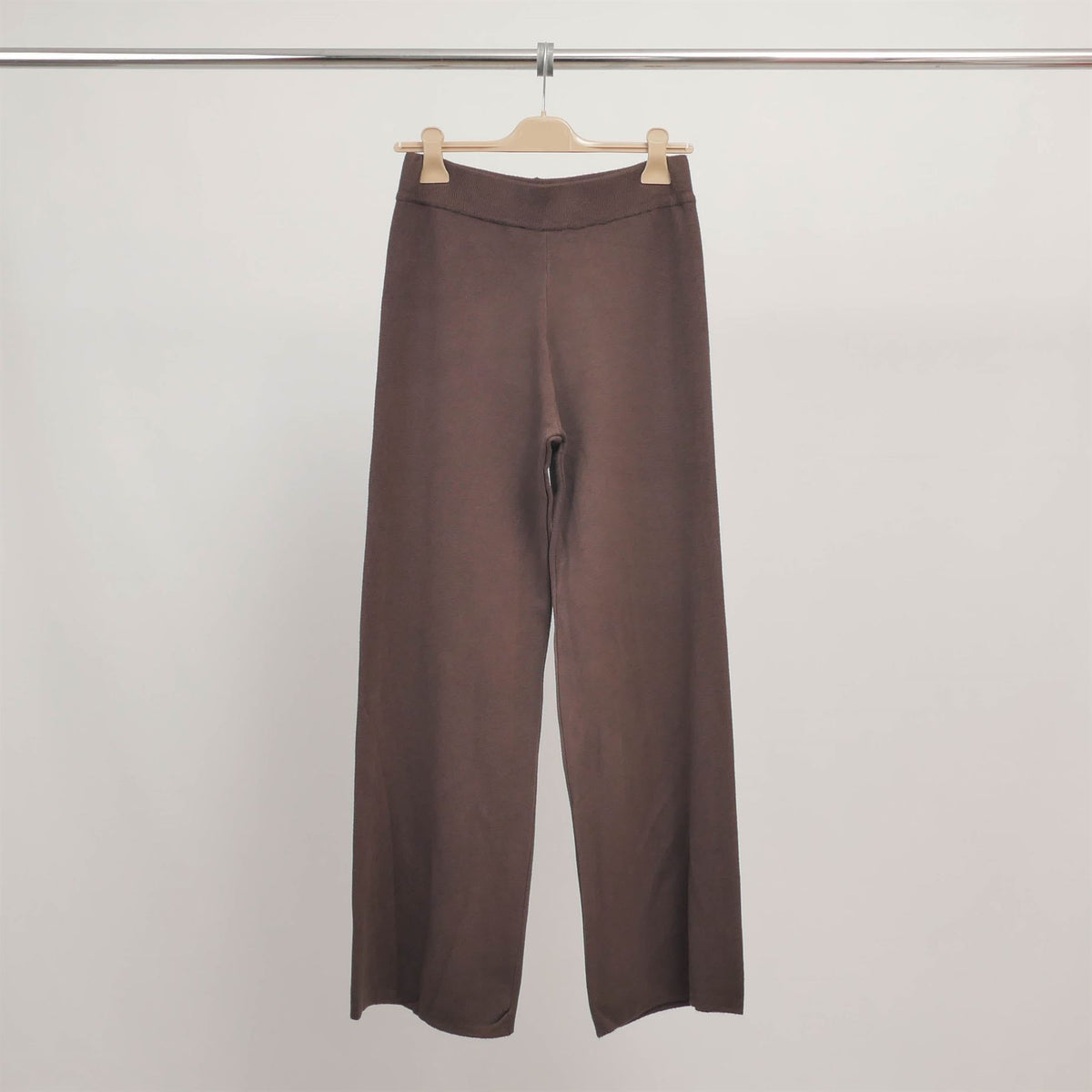 Wide leg stretch knit trousers with elasticated waist dsy8349