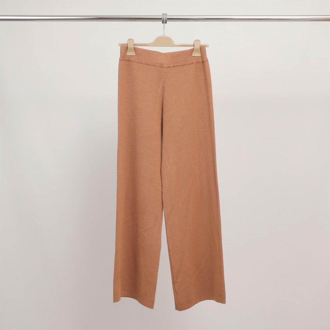 Wide-leg stretch knit trousers with elasticated waist DSY8349