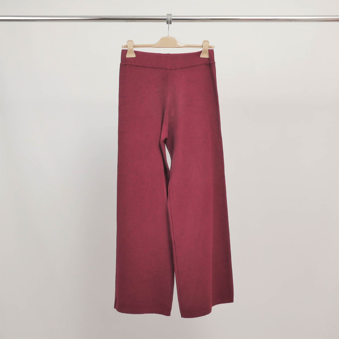 Wide-leg stretch knit trousers with elasticated waist DSY8349
