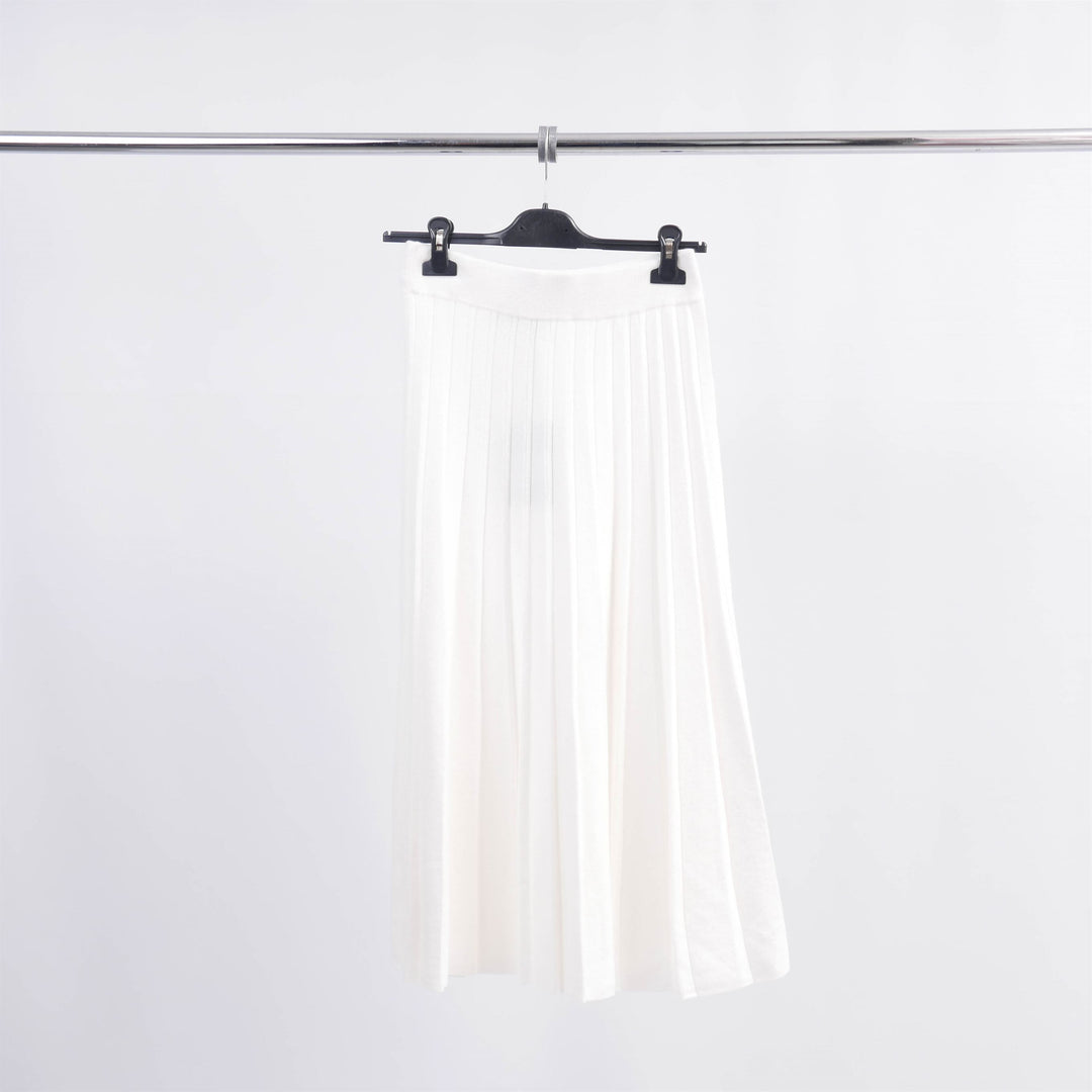 Midi-length pleated stretch knit skirt DSY9231