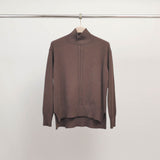 Straight-cut cable-knit turtleneck sweater DSY9548