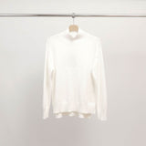 Straight-cut cable-knit turtleneck sweater DSY9548