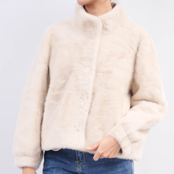 Manteau court en fausse fourrure ultra douce DSY2171