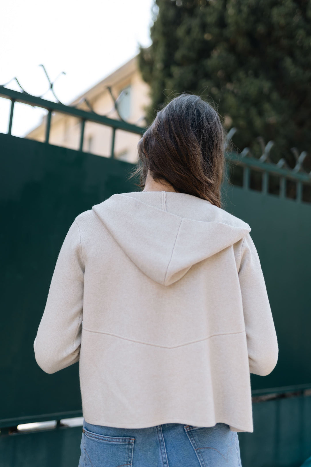 Fine knit jacket with hood DSY9510