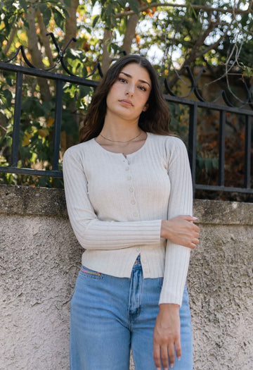 Gilet côtelé ajusté en maille fine DSY9582