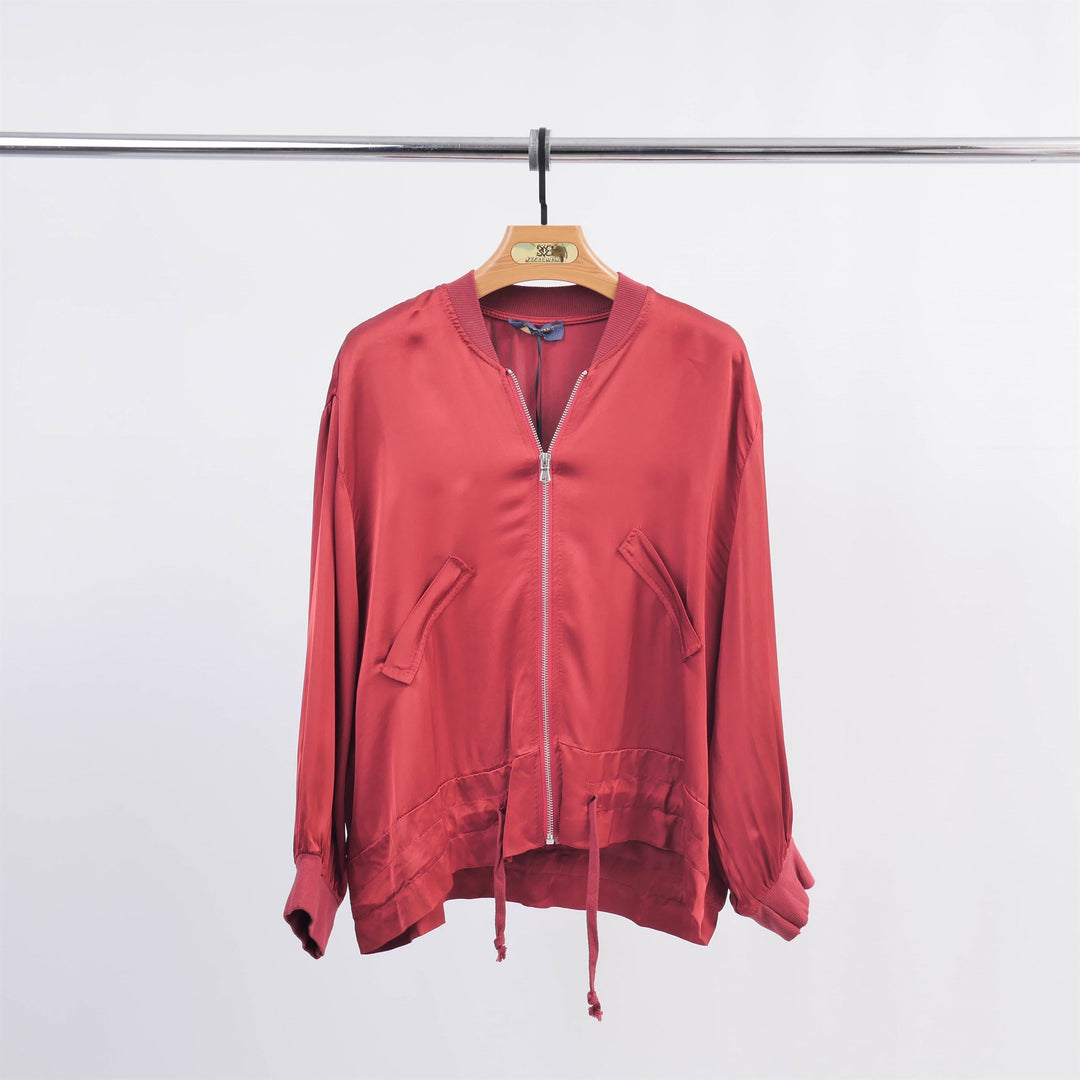 Satin zip-up bomber jacket DB93021VS
