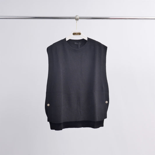 Poncho sans manches col rond en maille structurée YF57015