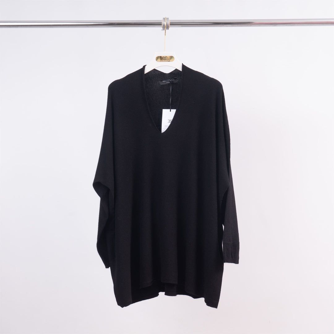 Oversized soft knit V-neck sweater YF12022