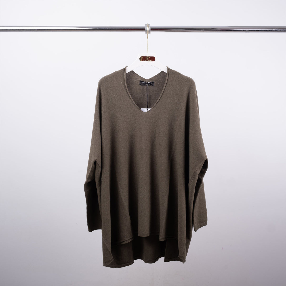 Oversized soft knit v neck sweater yf12022