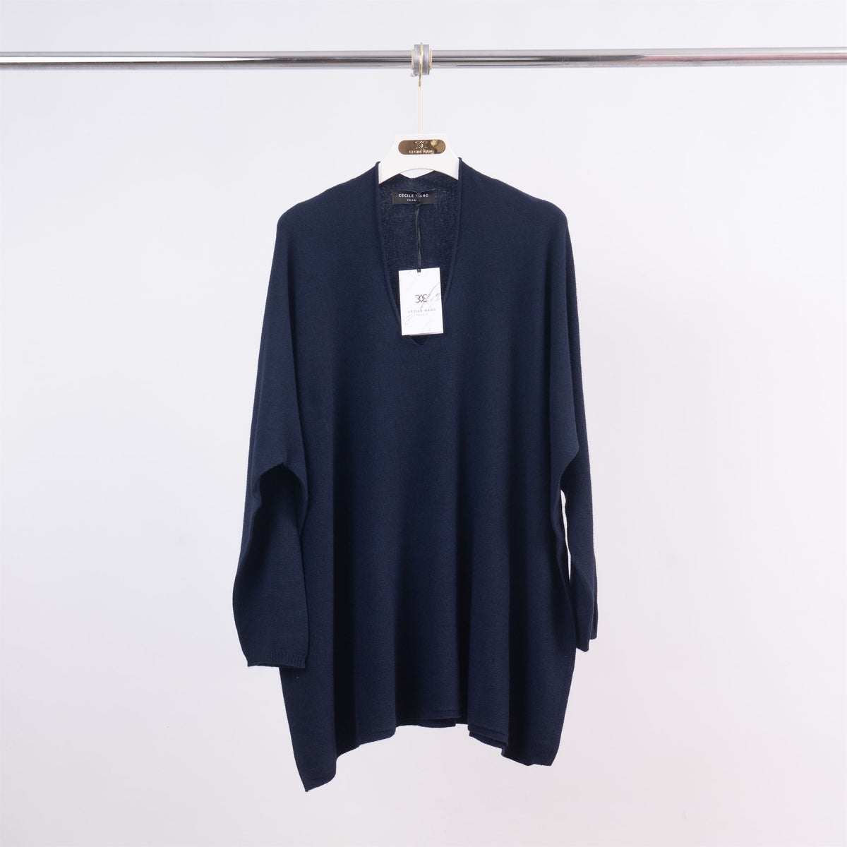 Oversized soft knit v neck sweater yf12022