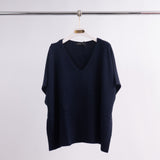 Sleeveless V-neck poncho in soft knit YF67035
