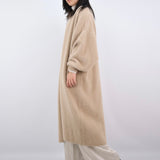 Manteau long en maille duveteuse sans fermeture DSY2128