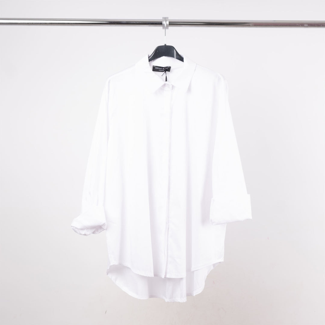 Oversized shirt with invisible placket 12550320