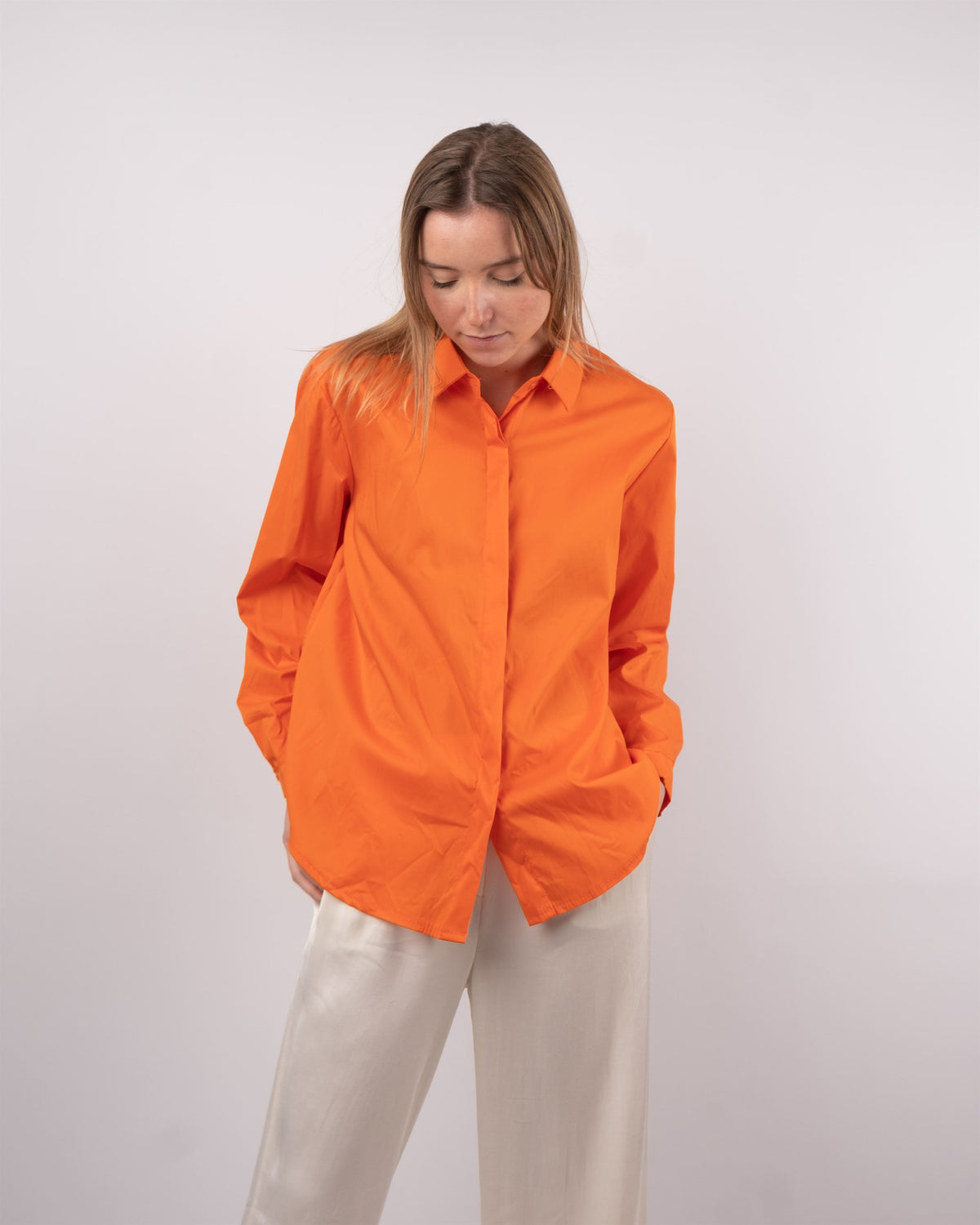Chemise oversize à patte invisible 12550320