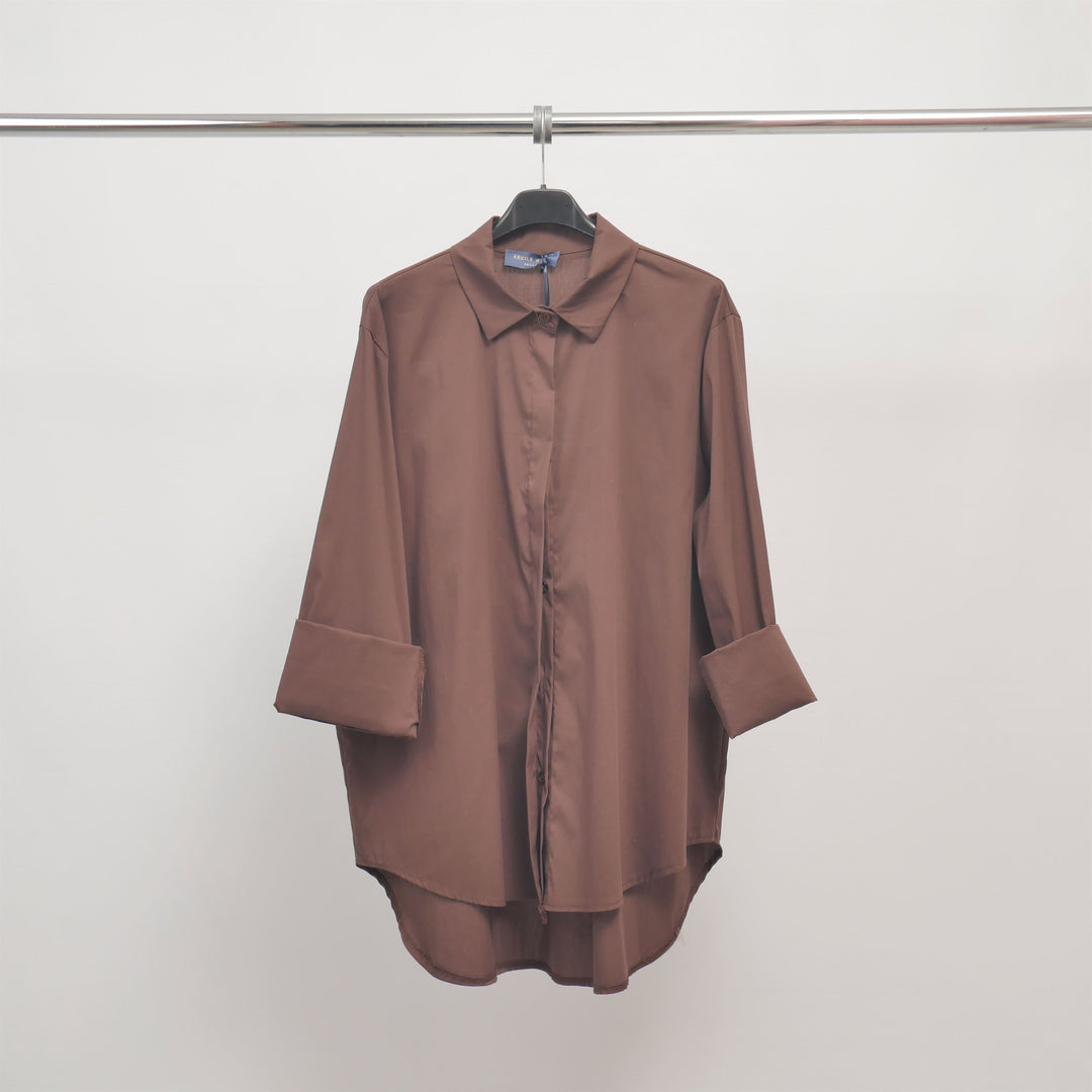 Oversized shirt with invisible placket 12550320
