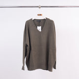 Pull col V ample en maille douce YF56002