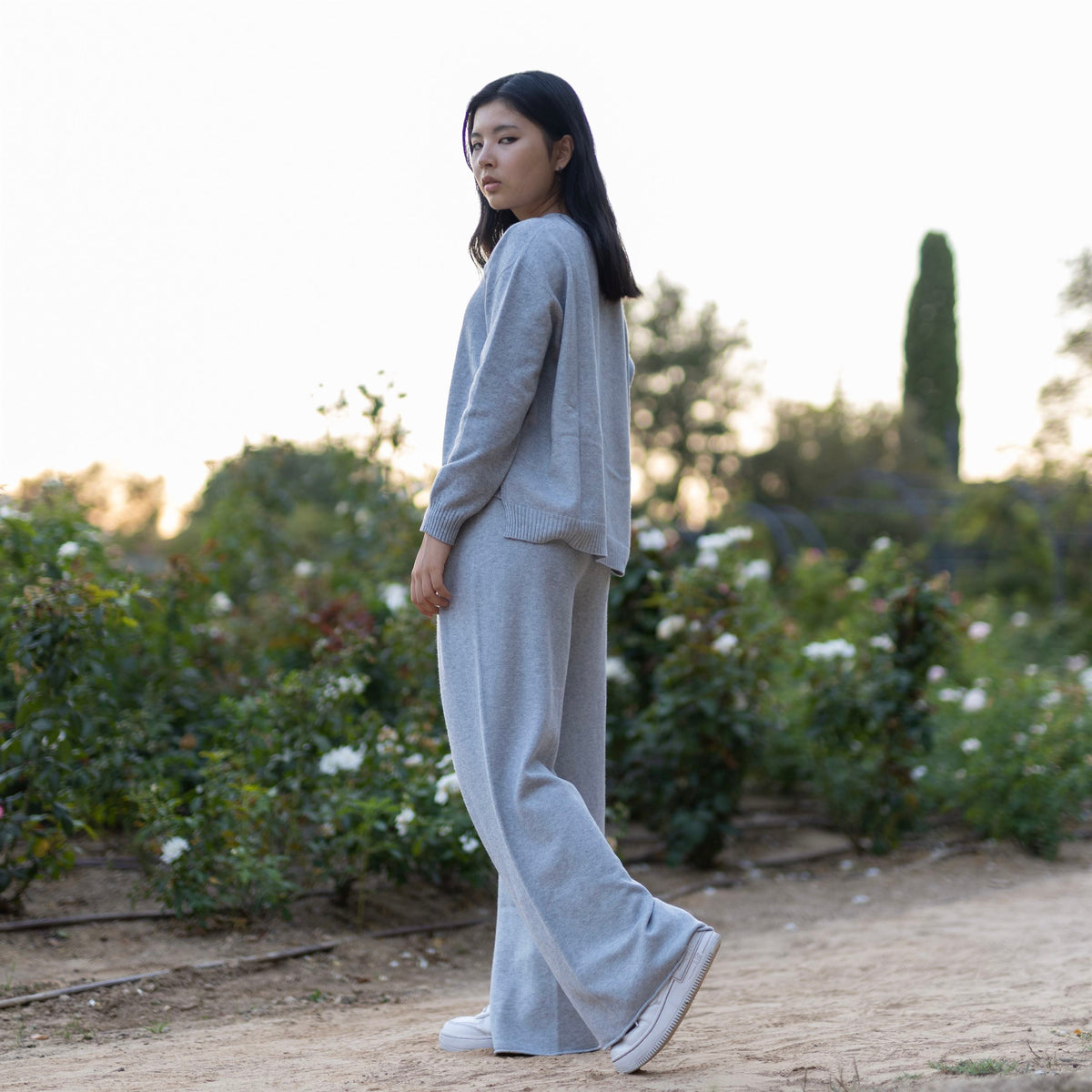 Pantalon ample maille douce avec poches plaquées yf570188