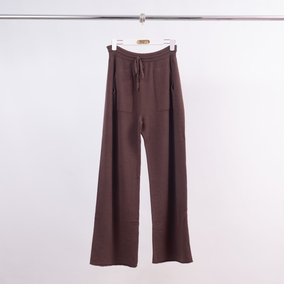 Pantalon ample maille douce avec poches plaquées YF570188