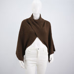 Load image into Gallery viewer, Asymmetrical ribbed poncho in soft knit DSY8933
