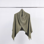 Load image into Gallery viewer, Asymmetrical ribbed poncho in soft knit DSY8933
