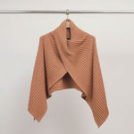 Load image into Gallery viewer, Asymmetrical ribbed poncho in soft knit DSY8933
