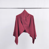 Asymmetrical ribbed poncho in soft knit DSY8933