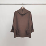 Load image into Gallery viewer, Oversized turtleneck sweater with ribbed pockets DSY8304
