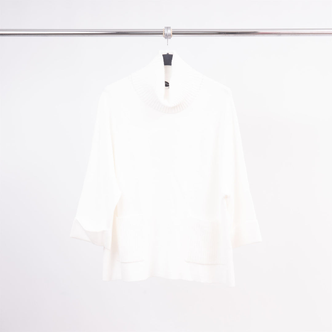Oversized turtleneck sweater with ribbed pockets DSY8304