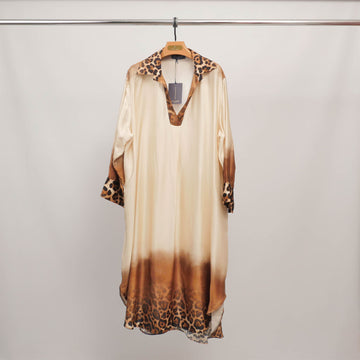 Robe fluide imprimée léopard KD6120VS-23