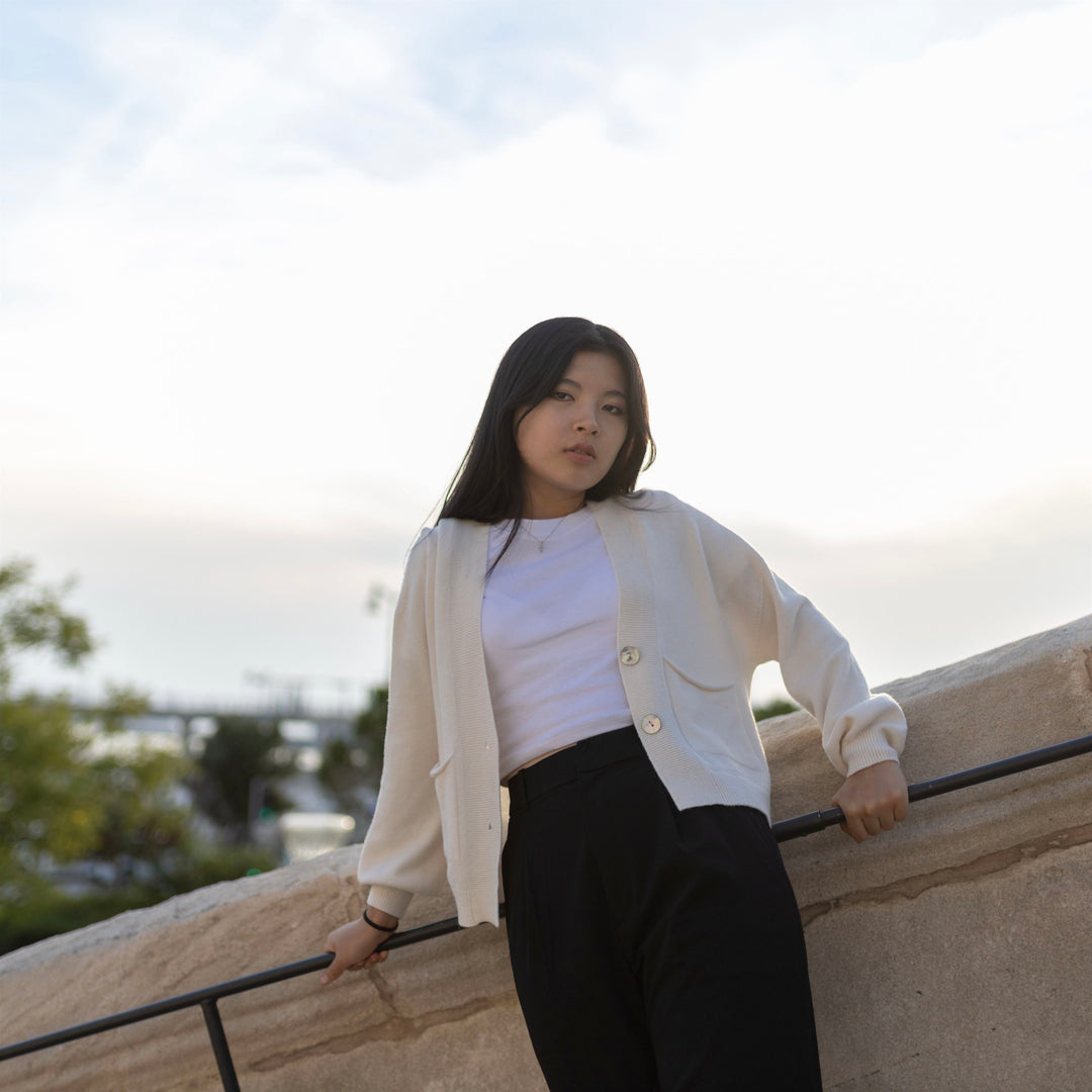 Gilet doux en maille à poches plaquées YF57058