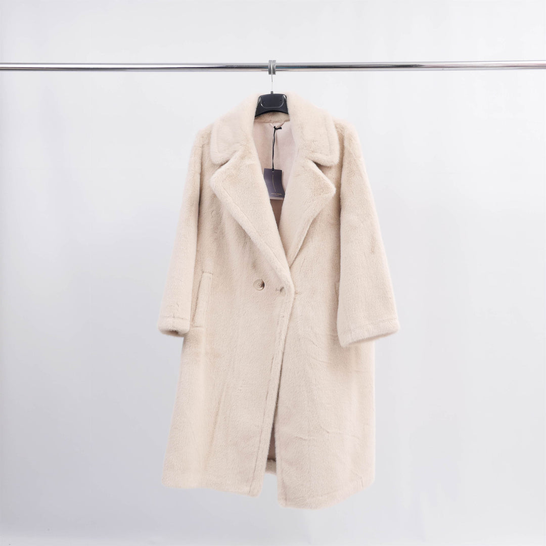 Long faux fur coat with lapels DSY2172