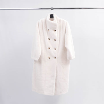 Manteau long croisé en fausse fourrure DSY2174