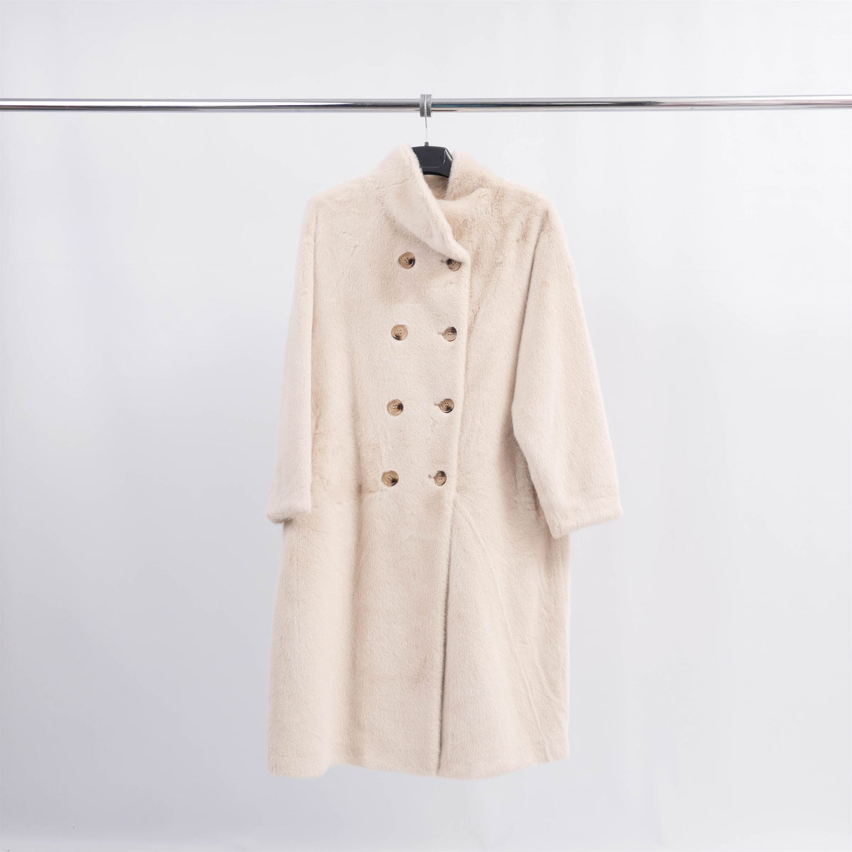 Long double breasted faux fur coat dsy2174