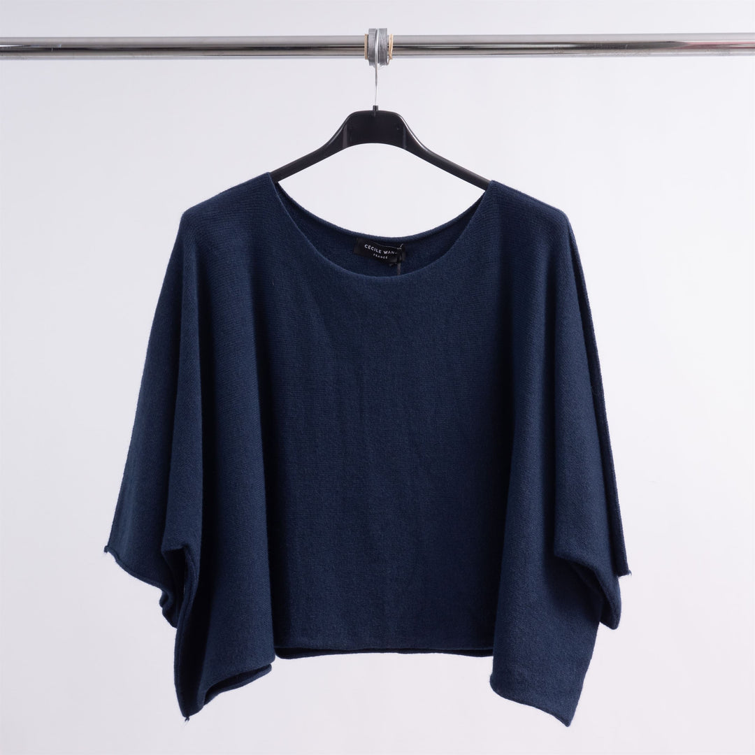 Loose-fitting boat neck batwing sleeve sweater DSY0203