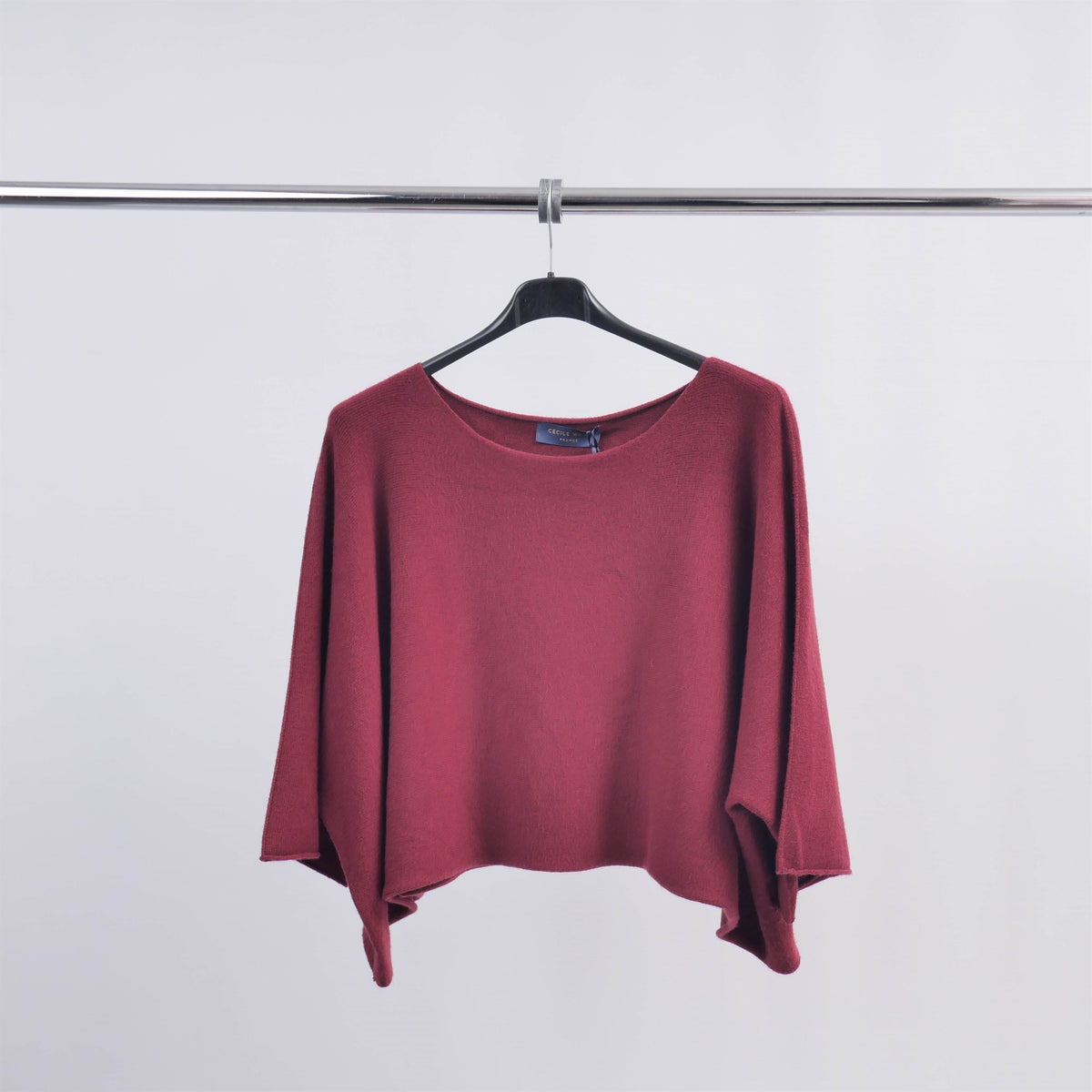 Loose fitting boat neck batwing sleeve sweater dsy0203