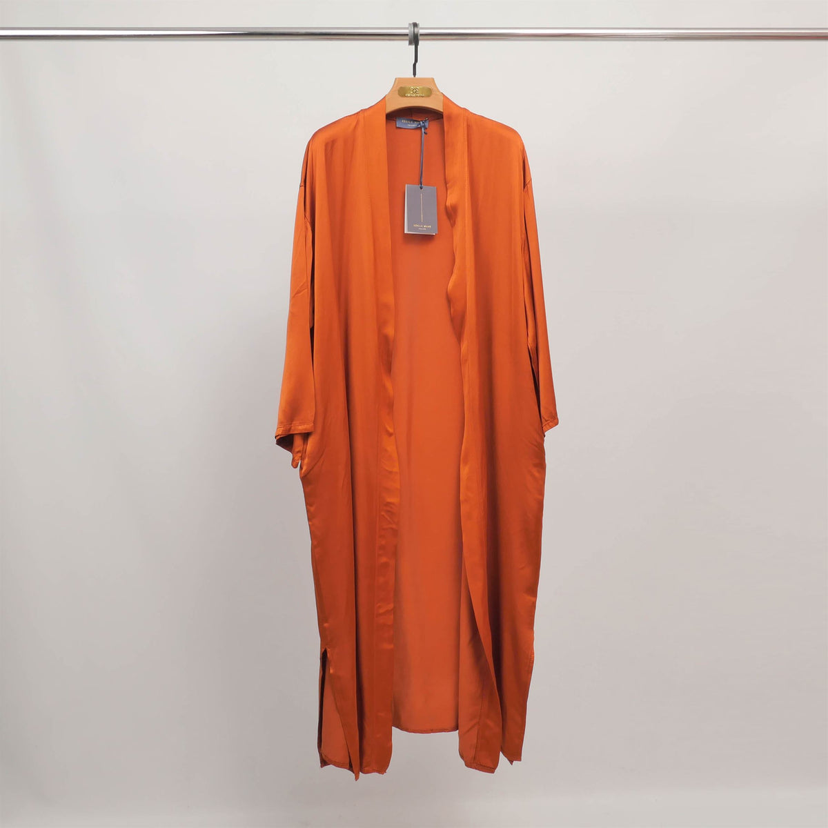 Long flowing satin kimono kd9223vs