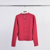 Veste cardigan col rond à boutons perles HY86060