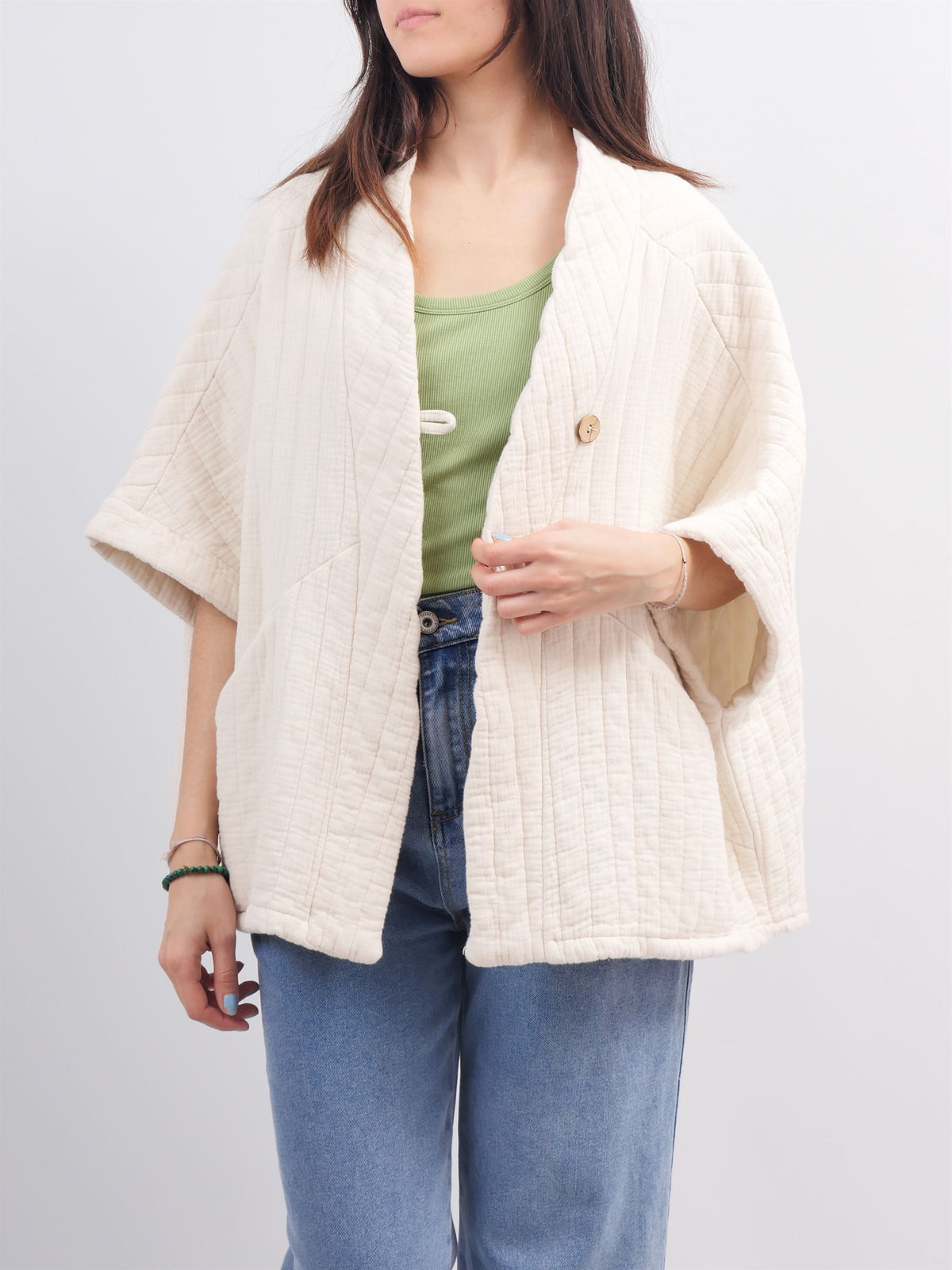 Short quilted jacket with short sleeves kd8018 2