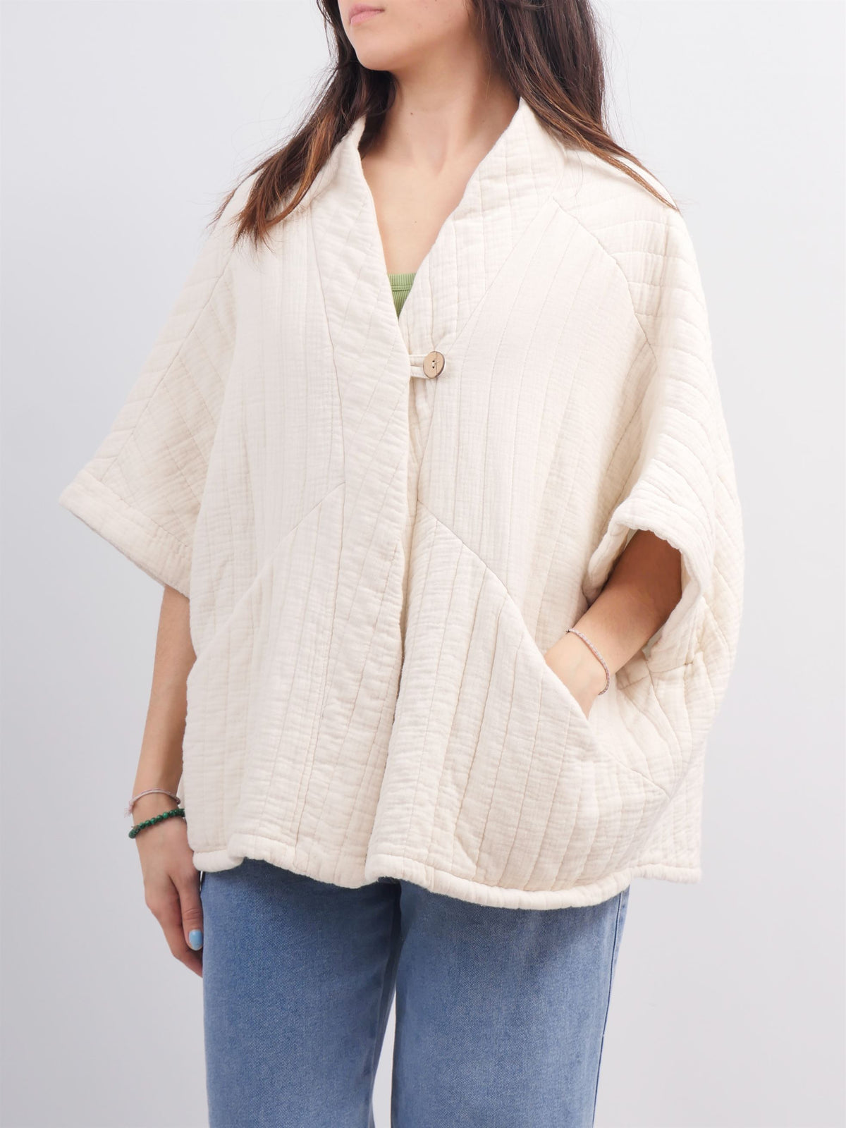 Short quilted jacket with short sleeves kd8018 2