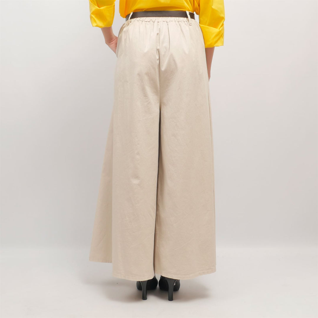 Wide-leg belted cotton trousers CVA824687