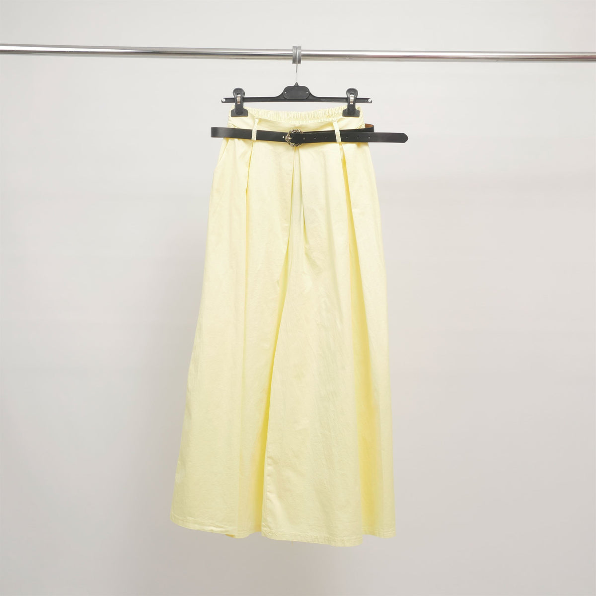 Wide leg belted cotton trousers cva824687